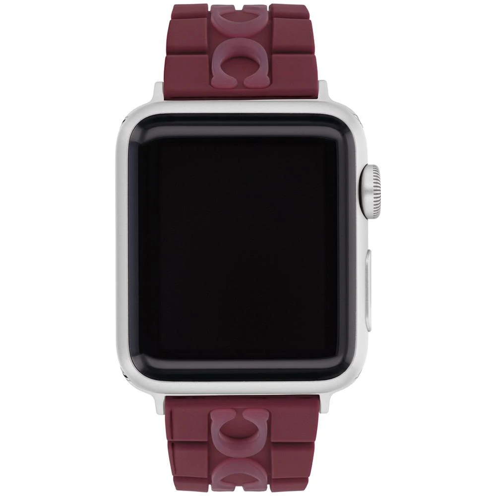 商品Coach|Burgundy Silicone Strap for 38, 40, 41mm Apple Watch,价格¥699,第1张图片