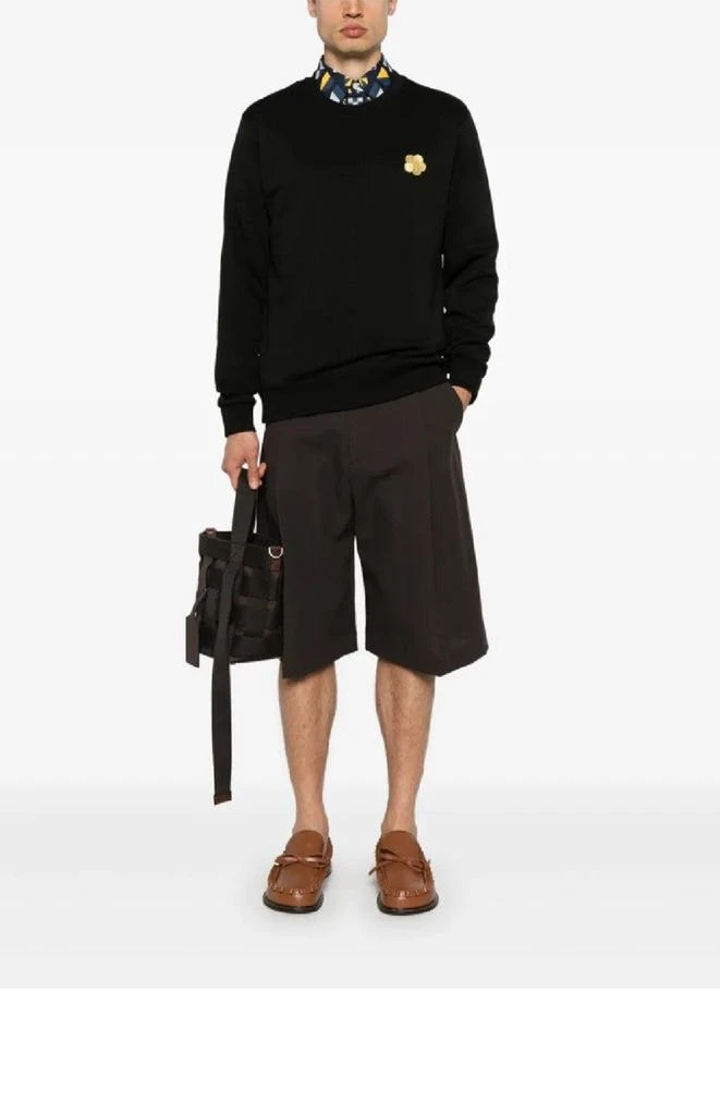 商品Kenzo|Relaxed Black Sweatshirt With Floral Emblem,价格¥2340,第2张图片详细描述
