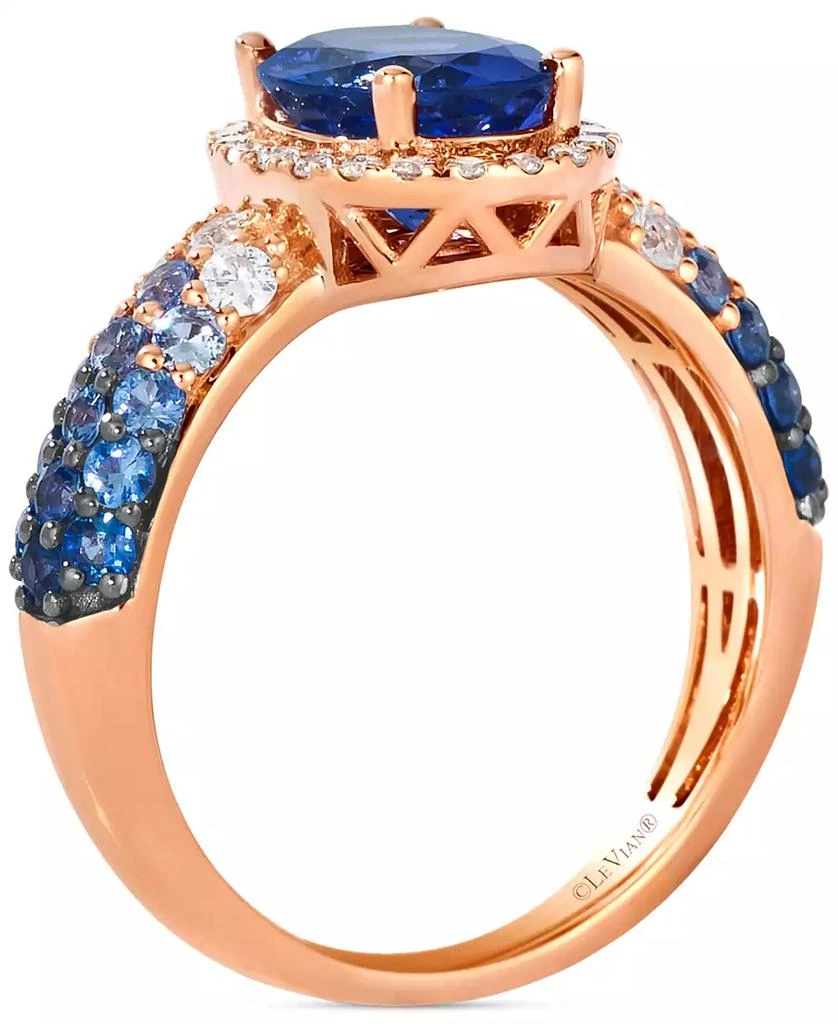 商品Le Vian|Blueberry Tanzanite (1-5/8 ct. t.w.), Denim Ombré (5/8 ct. t.w.), White Sapphire (1/6 ct. t.w.) & Nude Diamond (1/6 ct. t.w.) Halo Ring in 14k Rose Gold,价格¥43580,第2张图片详细描述