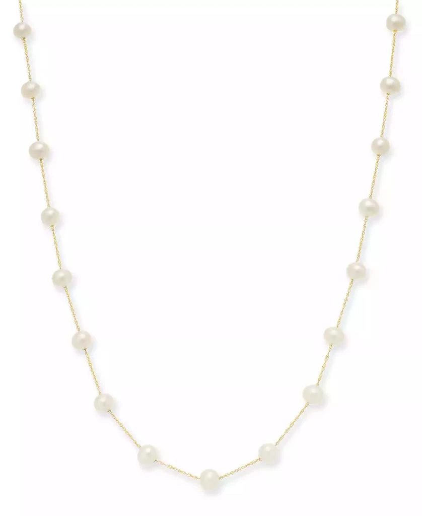 商品Effy|EFFY® Cultured Freshwater Pearl Station 18" Necklace in 14k Gold (5-1/2mm),价格¥5246,第1张图片