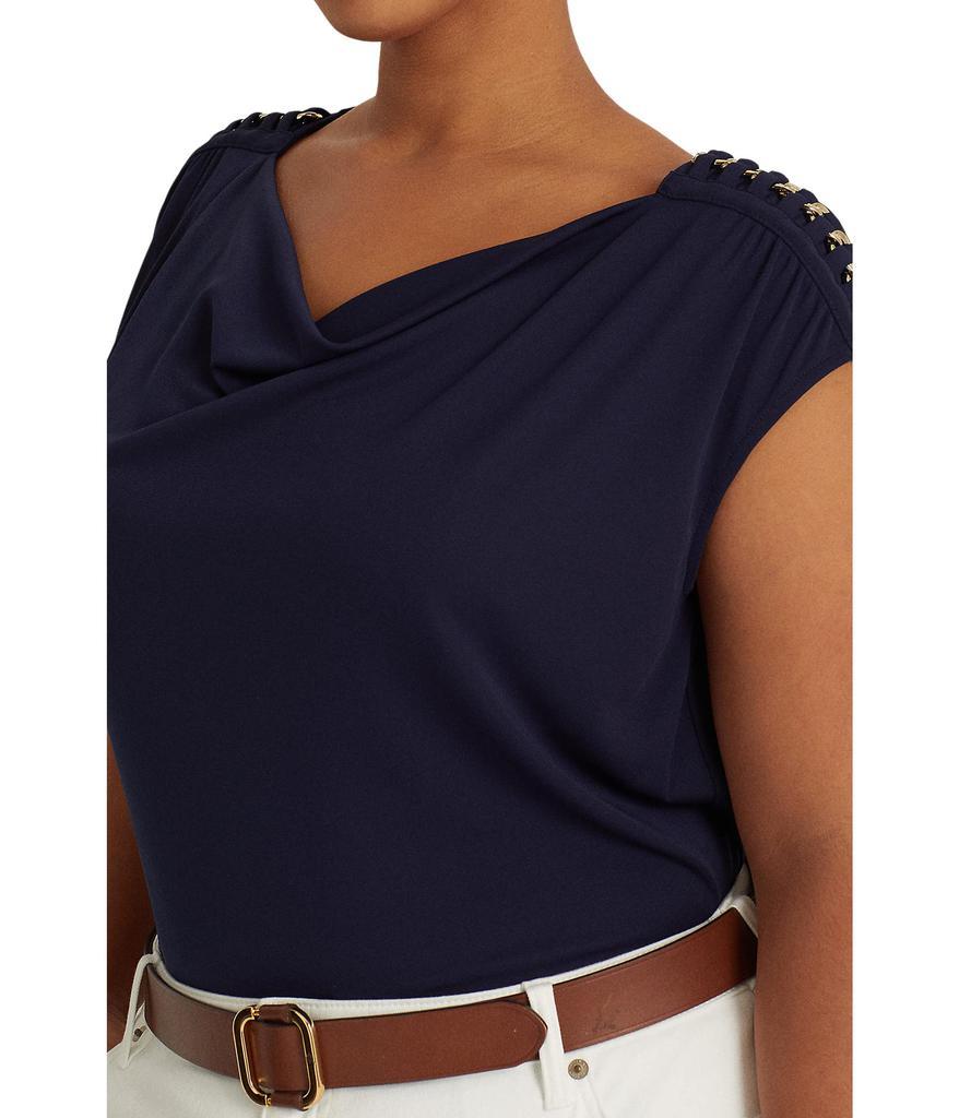 商品Ralph Lauren|Plus Size Jersey Sleeveless Cowl Neck Top,价格¥715,第5张图片详细描述