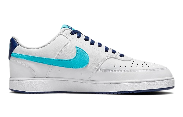 商品[国内直发] NIKE|Court Vision系列 Low 皮革 休闲 防滑耐磨轻便 低帮 板鞋 男款 白蓝色,价格¥628,第3张图片详细描述