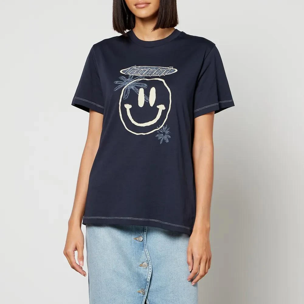 商品Ganni|Ganni Smiley Face Organic Cotton-Jersey T-Shirt,价格¥590,第1张图片