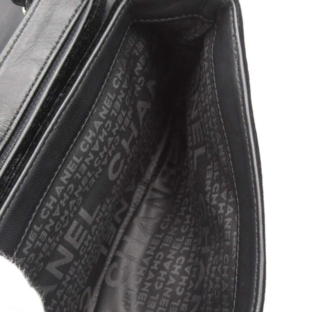 Chanel Black Suede Leather No.5 Camellia Flap Shoulder Bag商品第8张图片规格展示