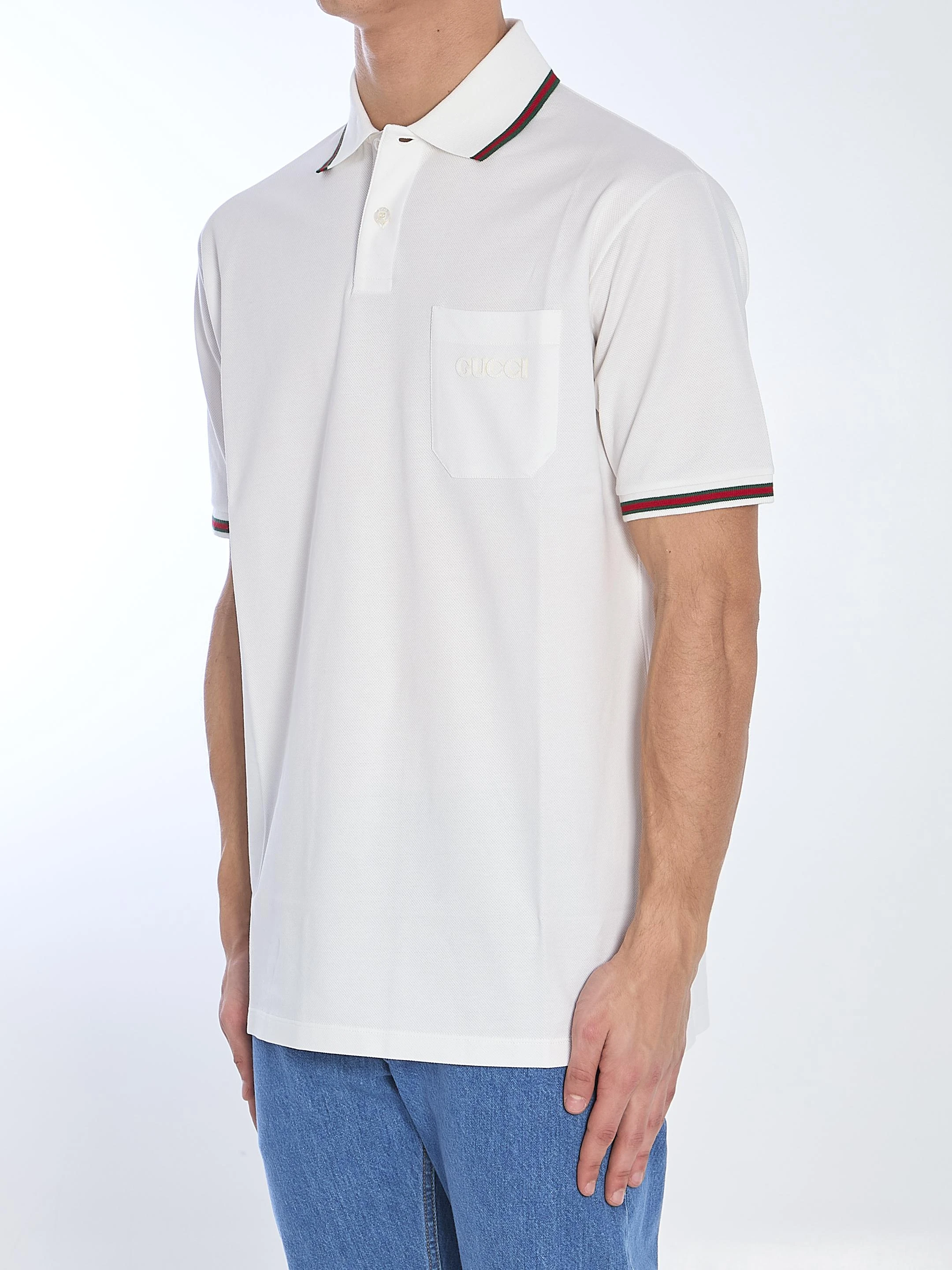 商品Gucci|Gucci 男士POLO衫 795174XJG5C9733 白色,价格¥4221,第2张图片详细描述