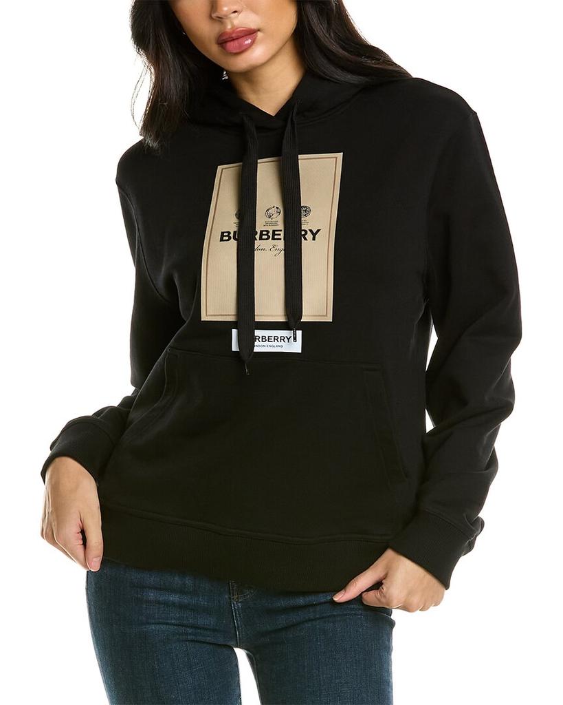 Burberry Label Applique Cotton Hoodie商品第1张图片规格展示