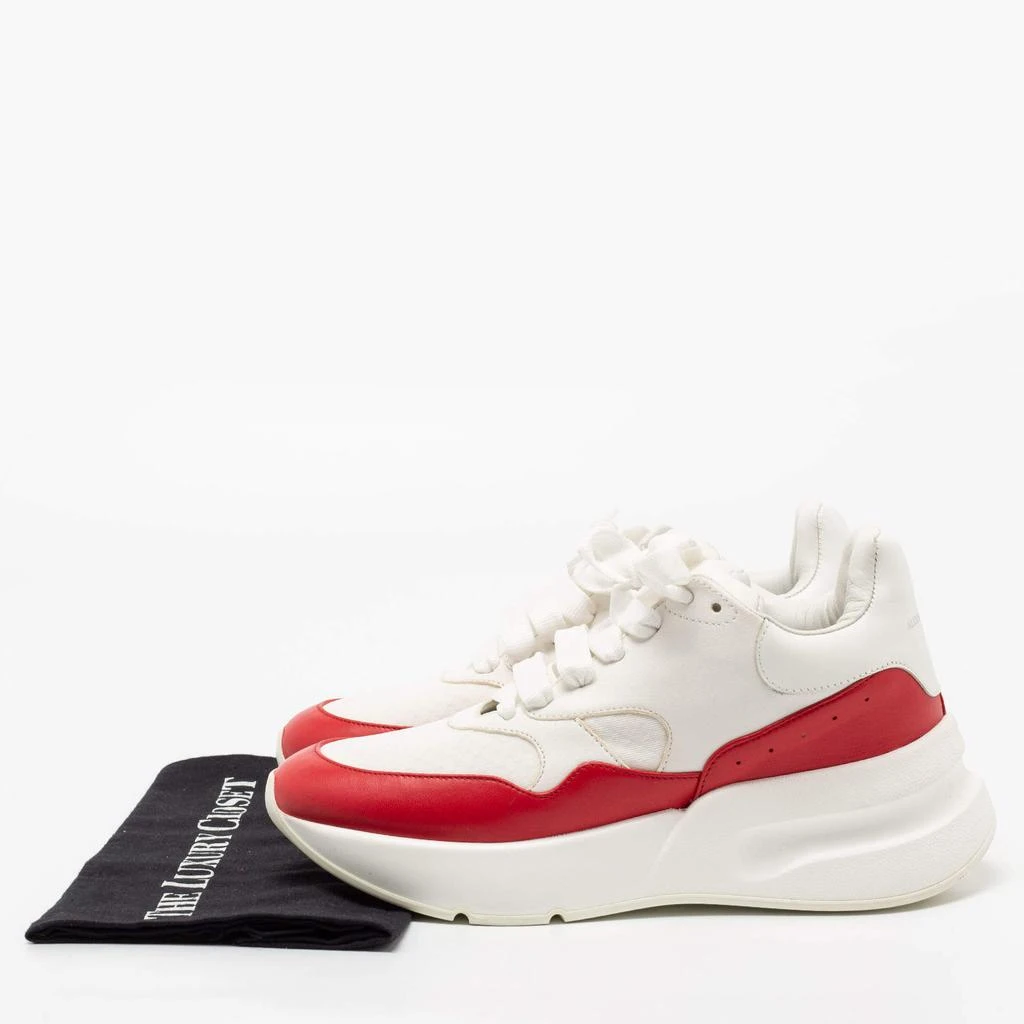 Alexander McQueen White/Red Leather And Fabric Oversized Runner Low Top Sneakers Size 38.5 商品