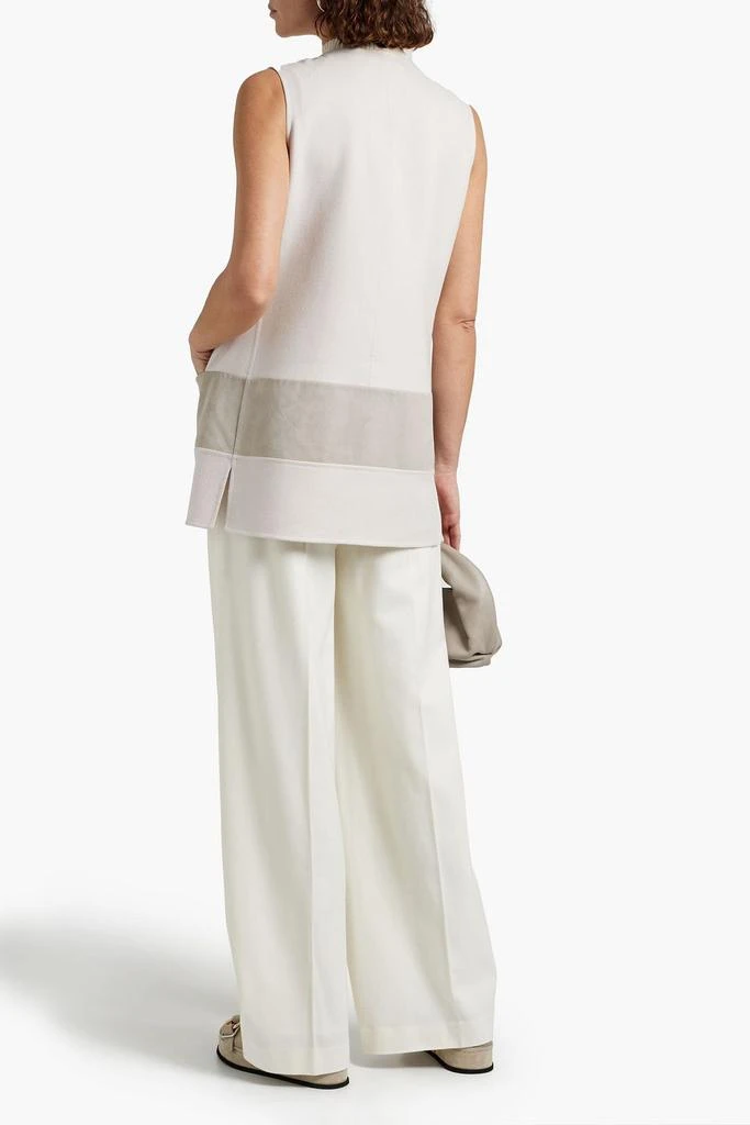 商品Loro Piana|Avery suede-paneled brushed cashmere-twill vest,价格¥4088,第3张图片详细描述