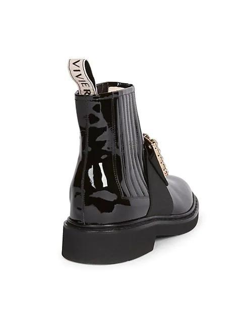商品Roger Vivier|Viv Rangers Strass Patent Leather Chelsea Boots,价格¥14302,第5张图片详细描述