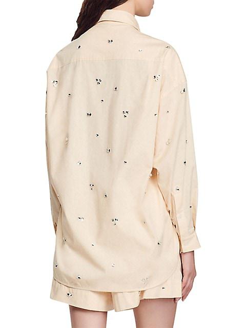 Malaga Poplin Embellished Button Down Shirt商品第3张图片规格展示