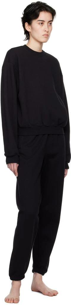 商品SKIMS|Black Cotton Fleece Classic Crewneck Sweatshirt,价格¥517,第4张图片详细描述