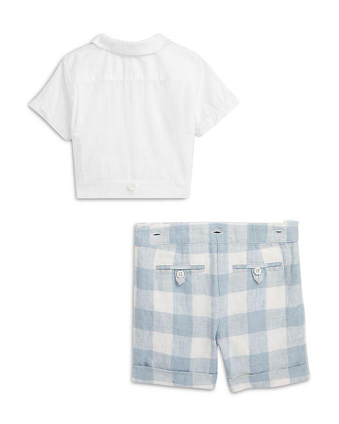 商品Ralph Lauren|Boys' Cotton Shirt & Gingham Linen Shorts Set - Baby,价格¥1571,第4张图片详细描述