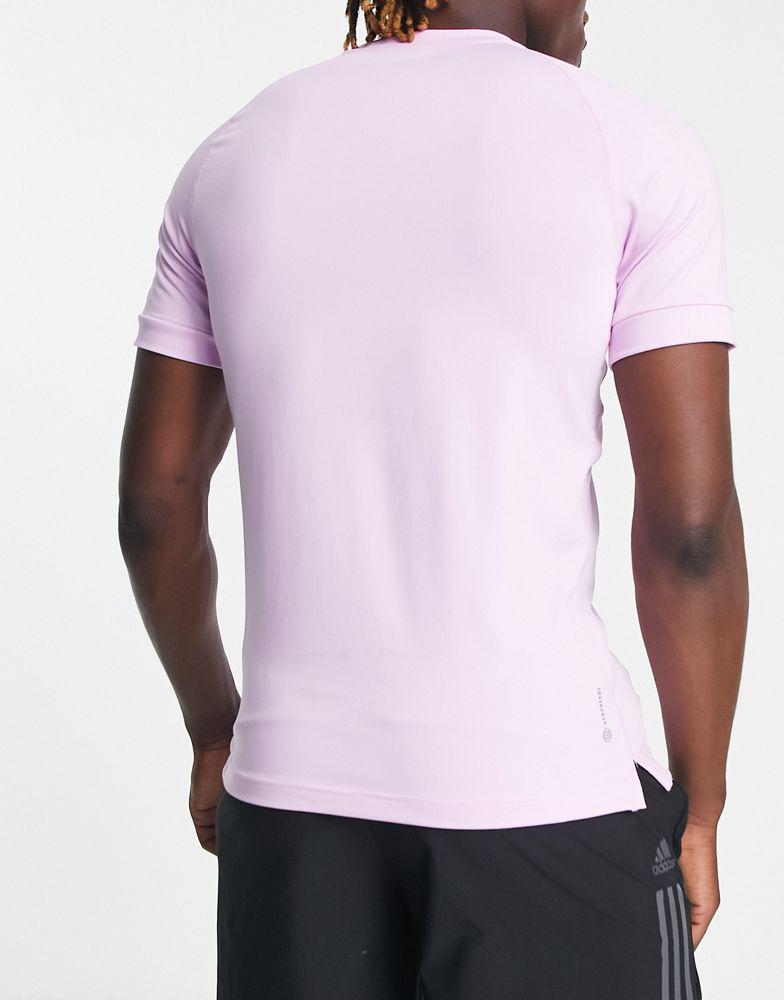 adidas Training Alpha Strength 3 stripe t-shirt in purple商品第4张图片规格展示