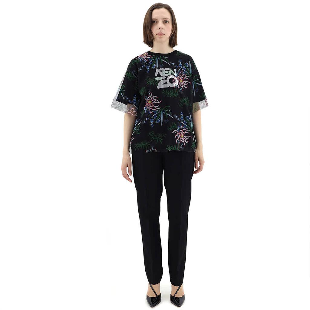 Kenzo Ladies Sea Lily Dual Material T-Shirt, Size Small商品第1张图片规格展示