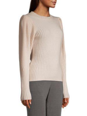 商品Tahari|Cashmere Puff-Sleeve Sweater,价格¥671,第5张图片详细描述