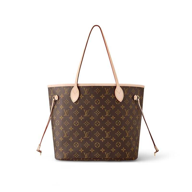 商品Louis Vuitton|【预售十天】路易威登 23春夏 Neverfull女士中号浅褐色帆布配皮金色金属饰面手提包 M40995,价格¥12924,第1张图片