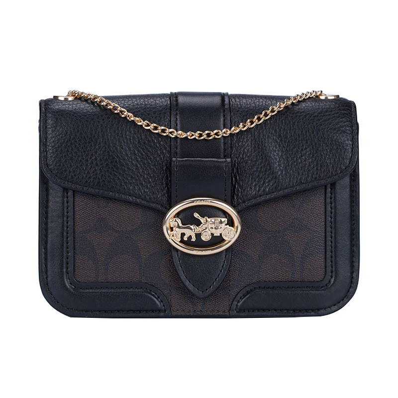 商品Coach|COACH 奥莱款女士PVC配皮单肩斜挎链条包7287IMAA8,价格¥1195,第1张图片