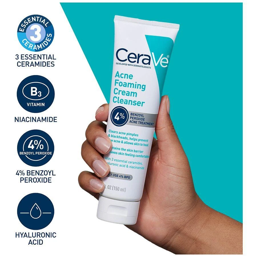 商品CeraVe|Acne Foaming Cream Face Cleanser for Sensitive Skin,价格¥142,第4张图片详细描述