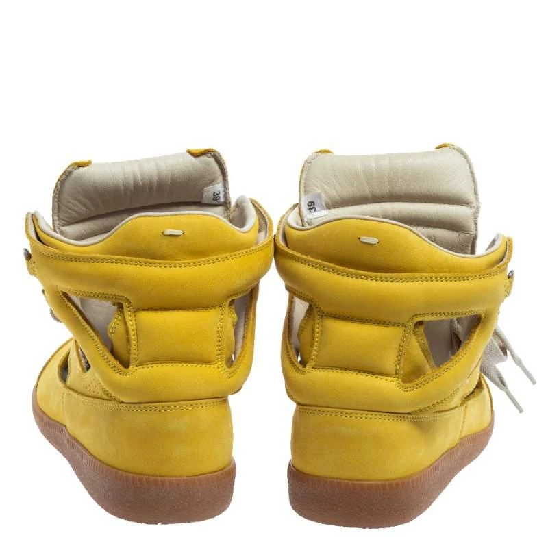 商品[二手商品] MAISON MARGIELA|Maison Martin Margiela Yellow Nubuck Leather High Top Sneakers Size 39,价格¥1070,第5张图片详细描述