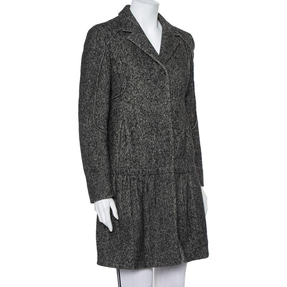 商品[二手商品] Prada|Prada Black Wool & Cashmere Mid Length Coat M,价格¥1383,第4张图片详细描述