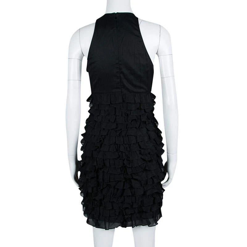 商品[二手商品] Burberry|Burberry London Black Cotton Tiered Ruffle Bottom Sleeveless Dress S,价格¥1117,第3张图片详细描述