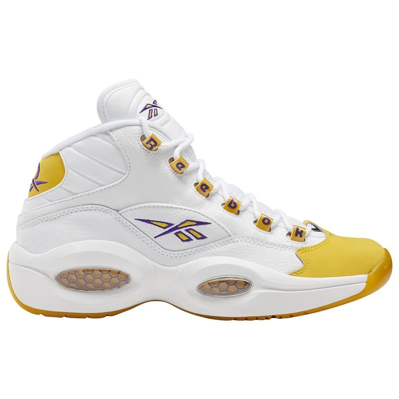 商品Reebok|Reebok Question Mid "Yellow Toe" - Men's,价格¥862,第1张图片