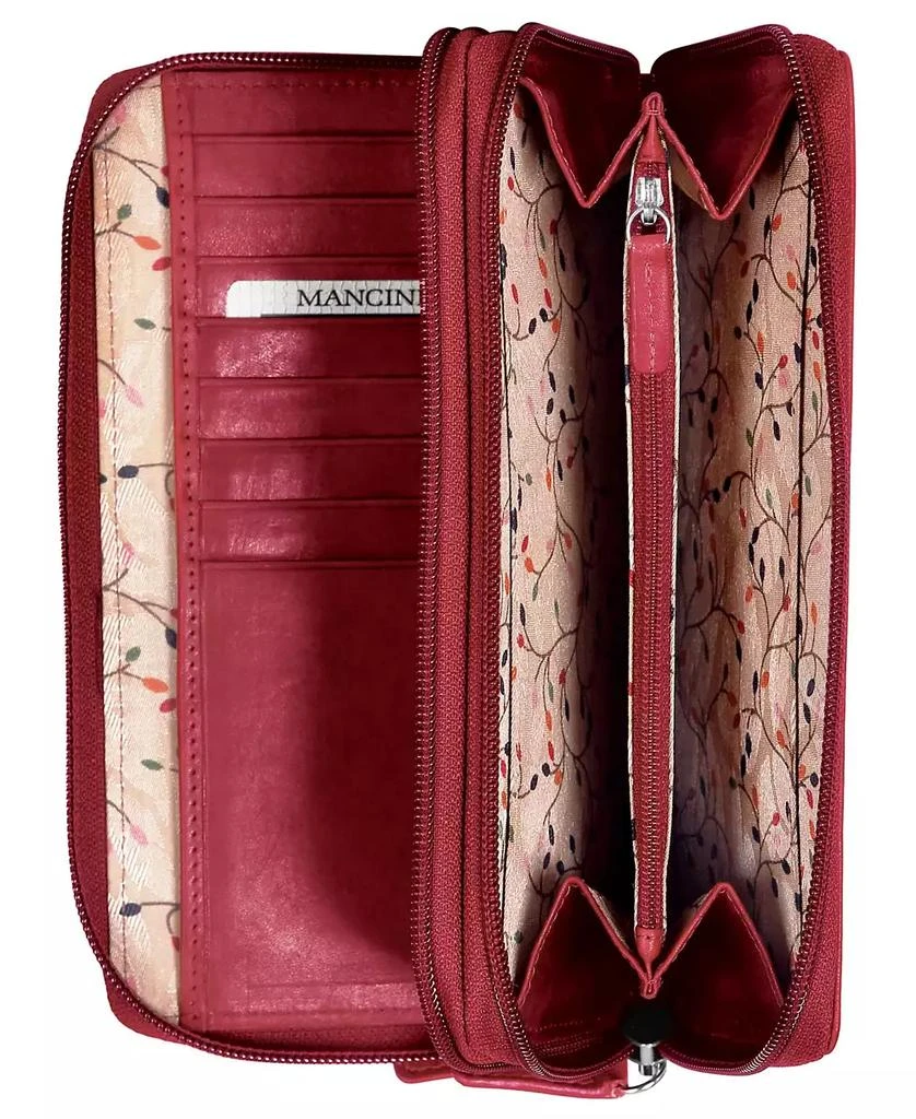商品Mancini Leather Goods|Casablanca Collection RFID Secure Double Zipper Wallet,价格¥614,第3张图片详细描述