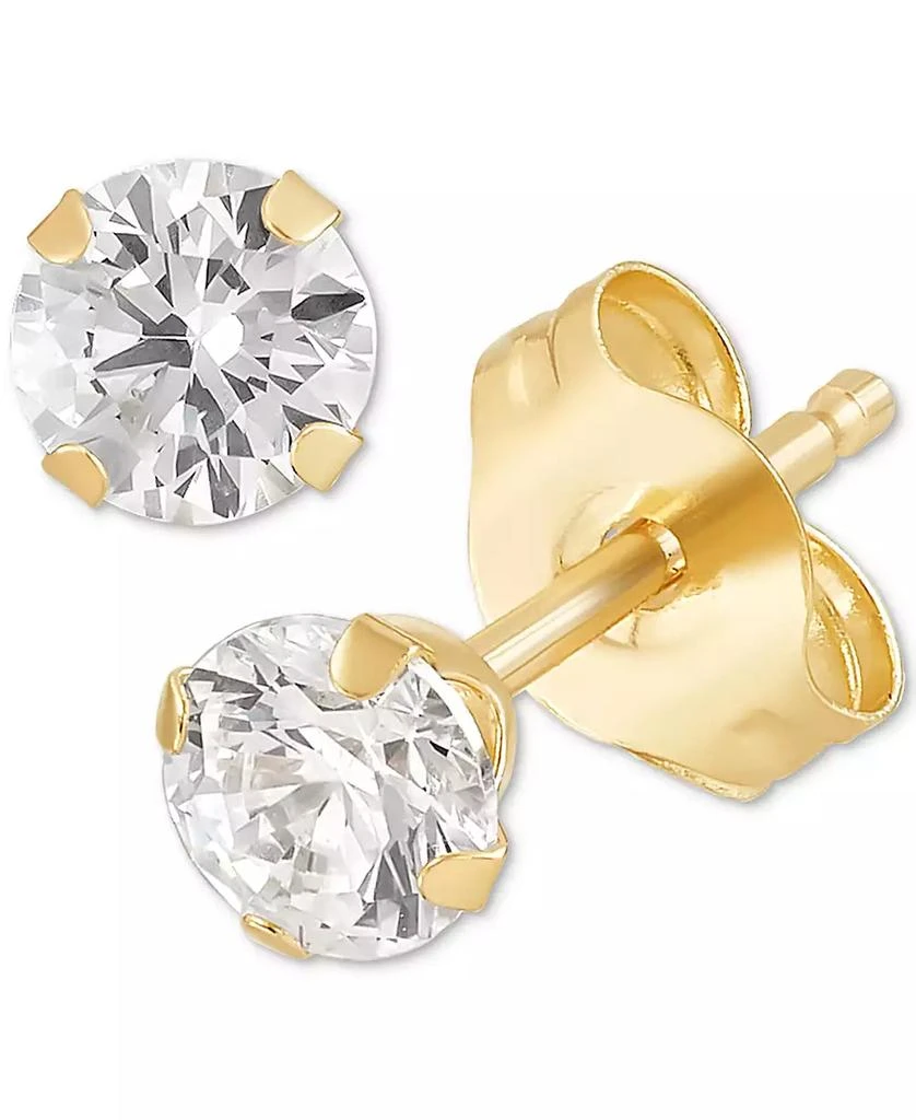 商品Macy's|Cubic Zirconia Round Stud Earrings Set in 14k White Gold (3/8-1-3/4 ct. t.w.),价格¥3874,第3张图片详细描述