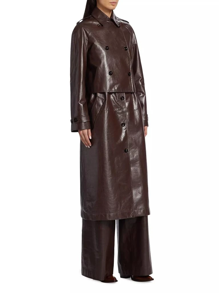 商品ROSETTA GETTY|Double Layer Leather Trench Coat,价格¥35245,第4张图片详细描述