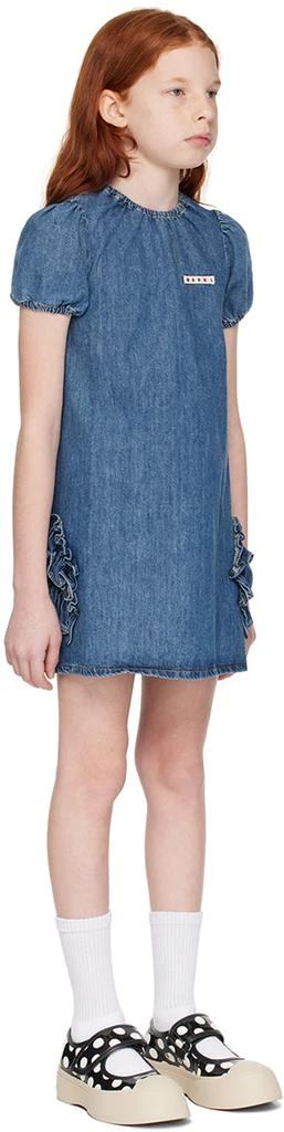 商品Marni|蓝色荷叶边儿童连衣裙,价格¥1416,第2张图片详细描述