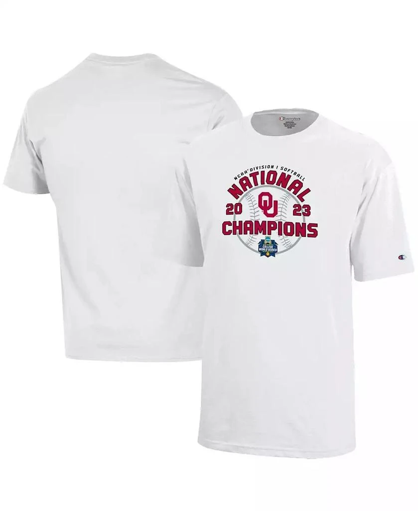 商品CHAMPION|Big Boys White Oklahoma Sooners 2023 NCAA Softball Women's College World Series Champions Locker Room T-shirt,价格¥135,第1张图片