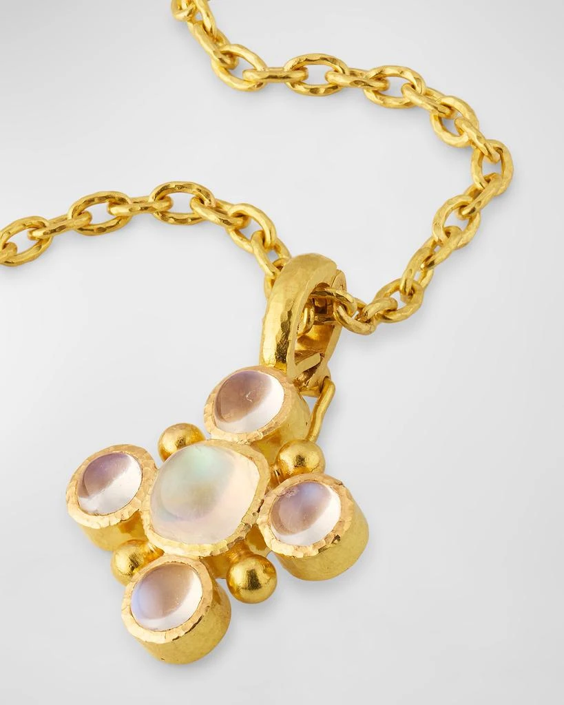 商品Elizabeth Locke|19K Yellow Gold Cushion Moonstone Pendant with Faceted Stones and Gold Dots,价格¥28565,第3张图片详细描述