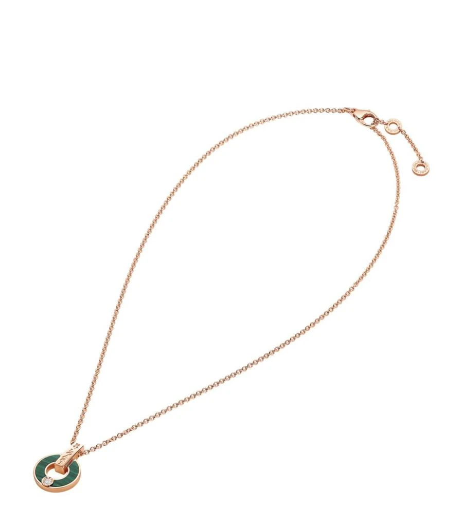 商品BVLGARI|Rose Gold, Diamond and Malachite BVLGARI BVLGARI Necklace,价格¥31602,第1张图片