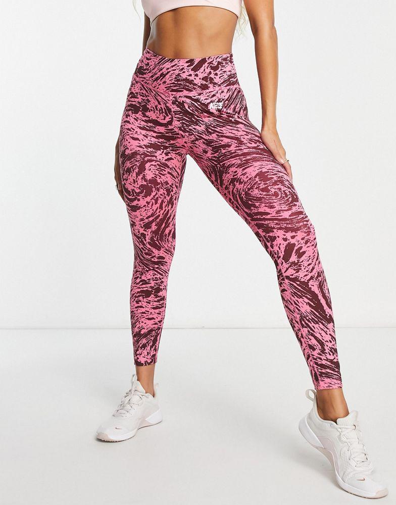Nike Training Icon Clash One Dri-FIT high rise printed 7/8 leggings in pink商品第1张图片规格展示