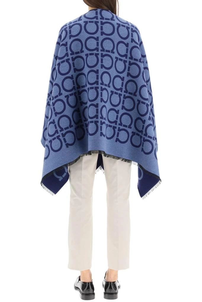 商品Salvatore Ferragamo|Salvatore Ferragamo &#39;Issaca&#39; Cape In Gancini Wool And Silk,价格¥4044,第3张图片详细描述