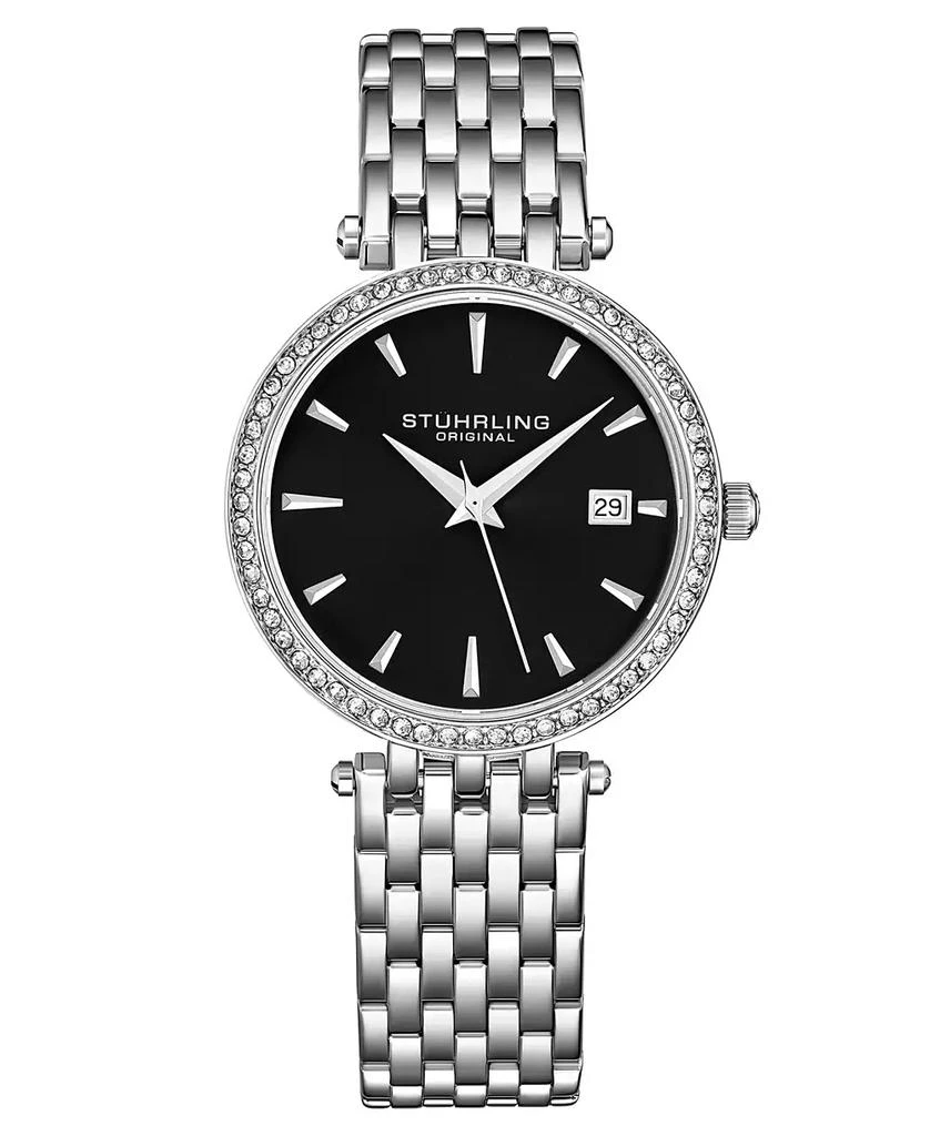 商品Stuhrling|Women's Silver-Tone Link Bracelet Watch 40mm,价格¥569,第1张图片