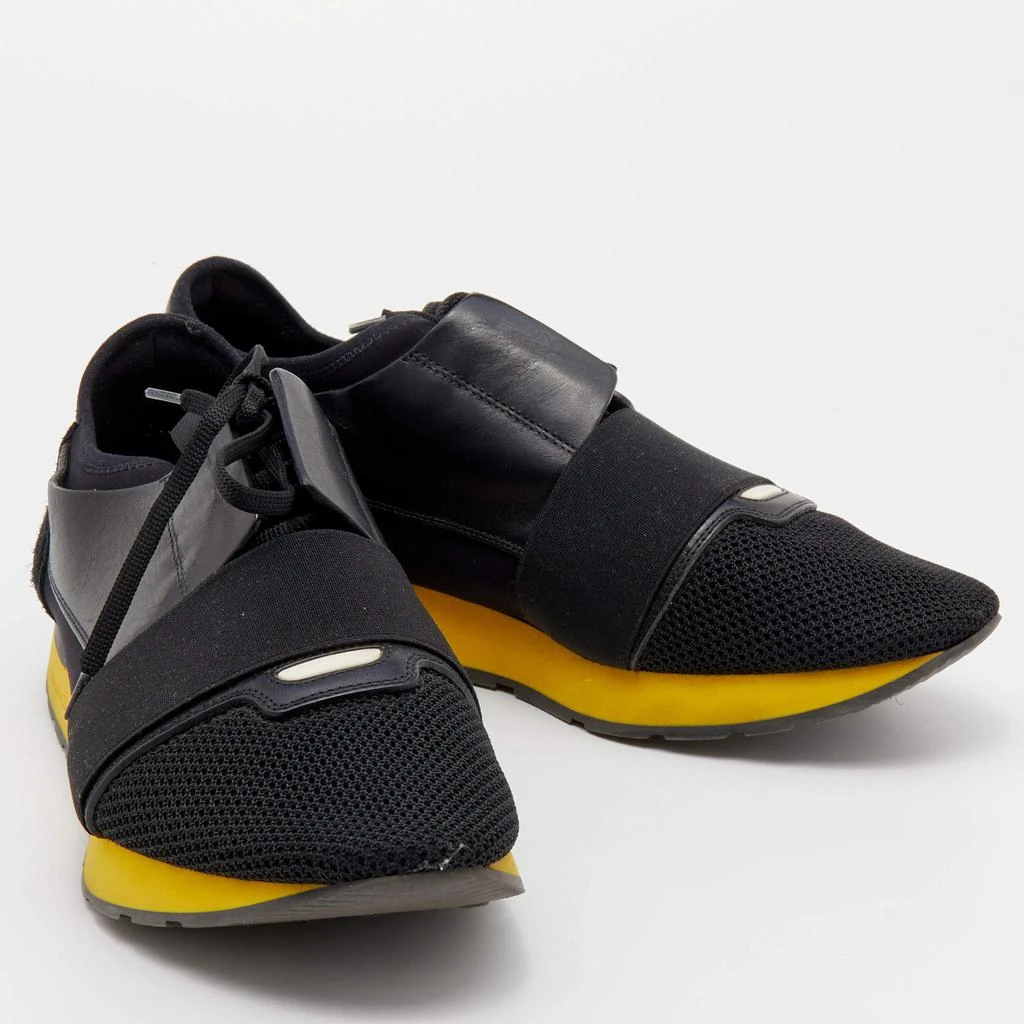 商品[二手商品] Balenciaga|Balenciaga Black Leather and Mesh Race Runner Sneakers Size 44,价格¥1202,第4张图片详细描述