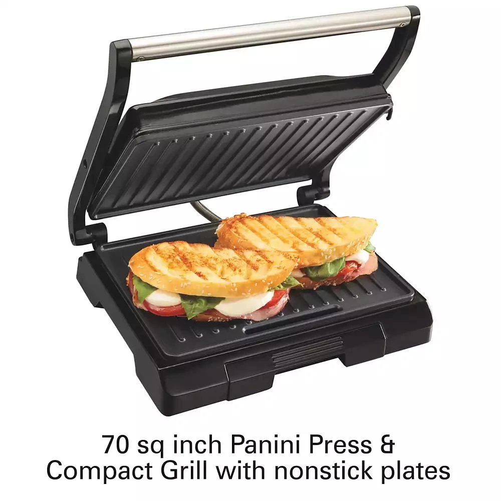 商品Hamilton Beach|Proctor Silex Panini Press & Compact Grill - 25440G,价格¥244,第2张图片详细描述