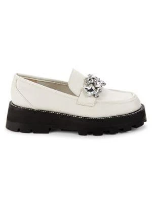 商品Karl Lagerfeld Paris|Marcia Embellished Leather Loafers,价格¥600,第1张图片