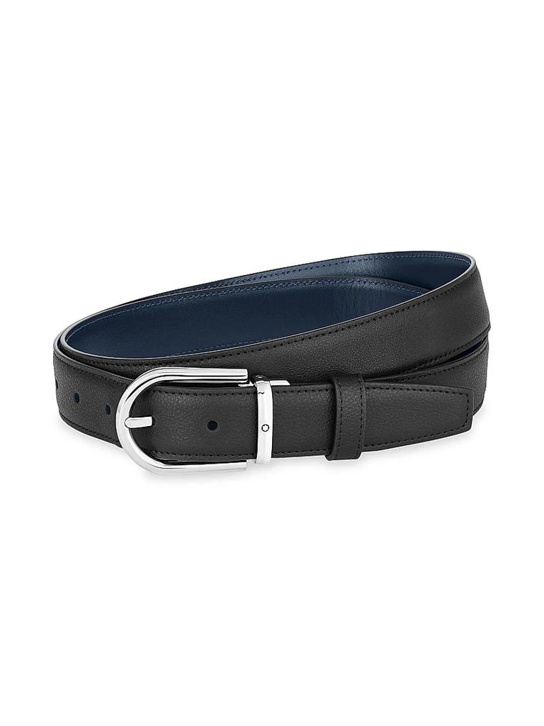 商品MontBlanc|Horseshoe Buckle Cut-to-Size Reversible Leather Belt,价格¥2622,第1张图片