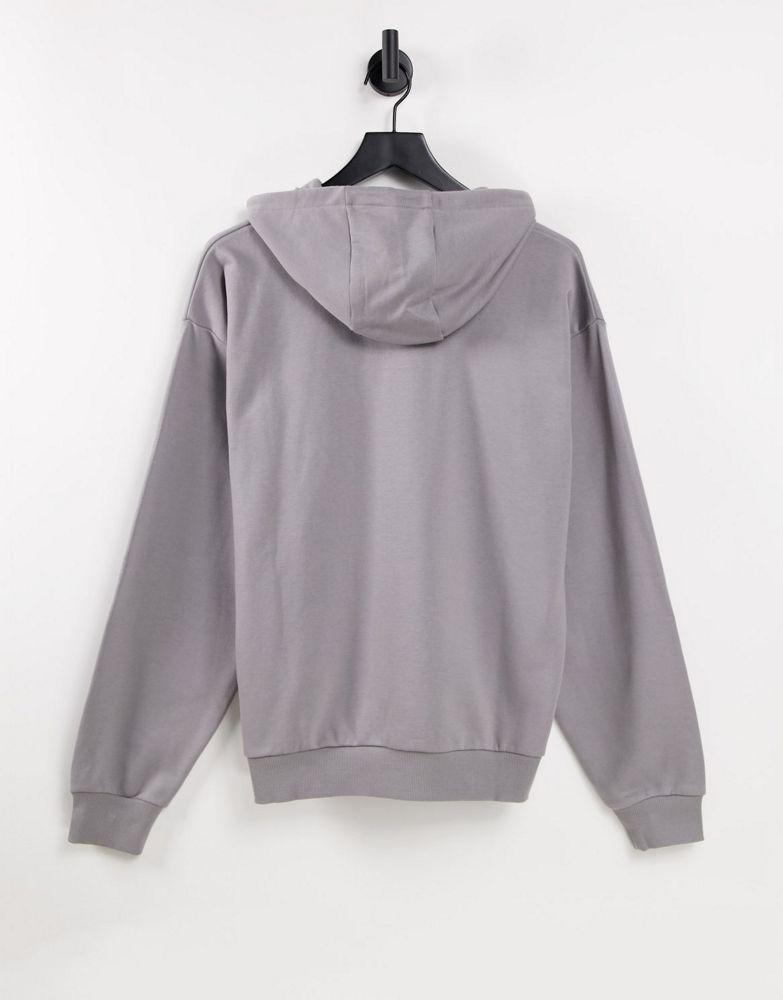 Fila Jamal chest logo hoodie in grey商品第4张图片规格展示