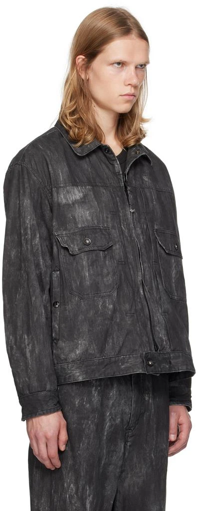商品Engineered Garments|Black Distressed Print Denim Jacket,价格¥1984,第2张图片详细描述