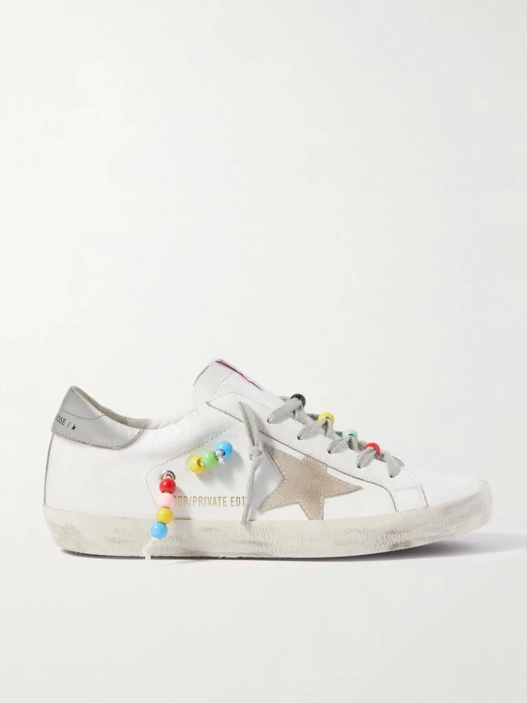 商品Golden Goose|Superstar 珠饰仿旧皮革绒面革运动鞋  - IT35,价格¥4400,第1张图片