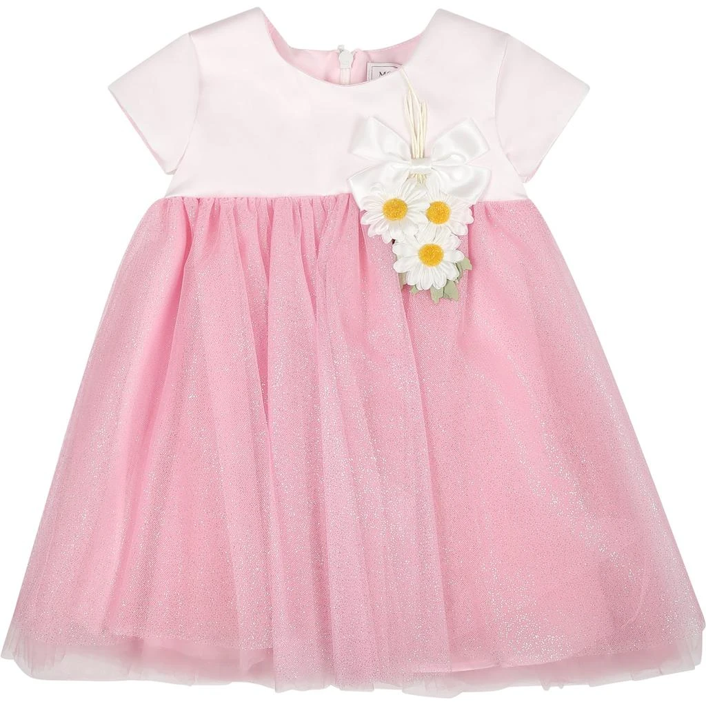 商品MONNALISA|Pink Dress For Baby Girl With Daisies And Lurex,价格¥1997,第1张图片