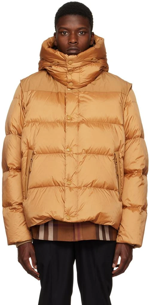 商品Burberry|Tan Quilted Down Jacket,价格¥13694,第1张图片