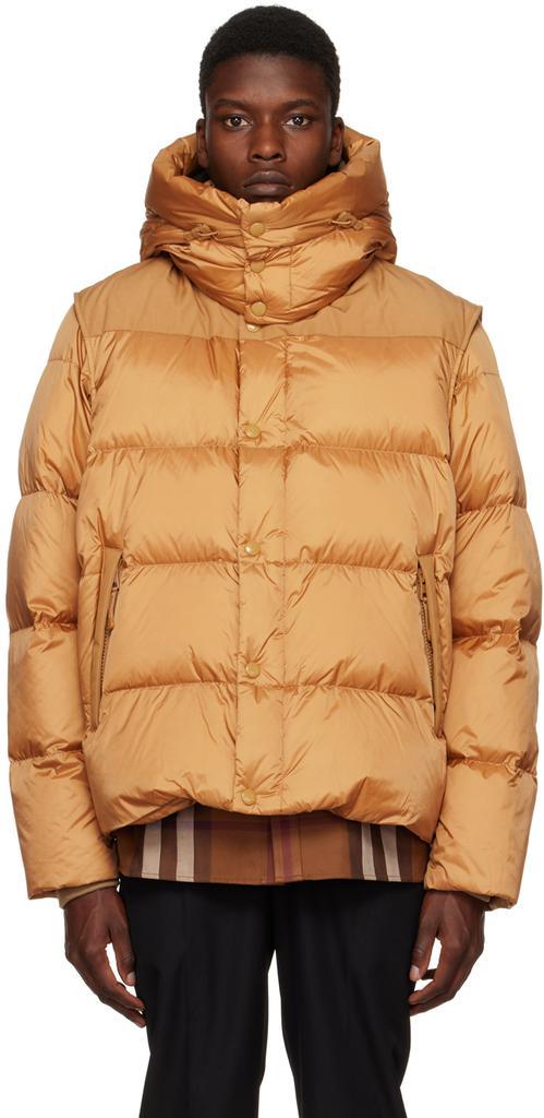 商品Burberry|Tan Quilted Down Jacket,价格¥8736,第1张图片