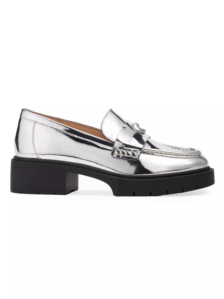 商品Coach|Leah Metallic Leather Loafers,价格¥846,第1张图片