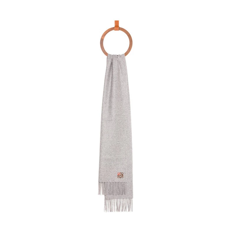 商品Loewe|罗意威（LOEWE）男女通用羊绒标志刺绣流苏围巾,价格¥3448,第1张图片