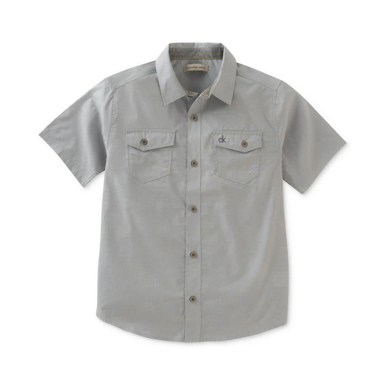 商品Calvin Klein|Chambray Shirt, Big Boys (8-20),价格¥217,第2张图片详细描述