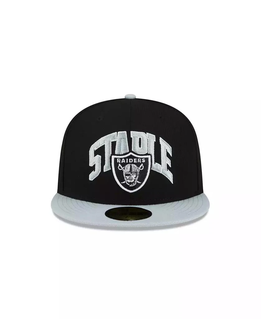 商品New Era|Men's X Staple Black, Gray Las Vegas Raiders Pigeon 59Fifty Fitted Hat,价格¥380,第3张图片详细描述